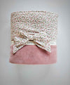 BABYGI COPERTA CINIGLIA ROSA ANTICO CON FASCIA FIORELLINI