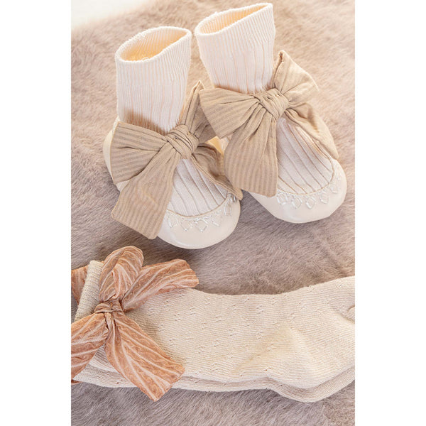 Babbuccia con fiocco 3-6m