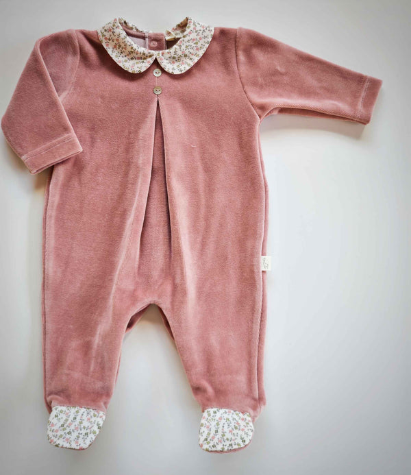 BABYGI TUTINA CINIGLIA ROSA ANTICO CON COLLETTO FIORELLINI