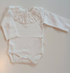 BABYGI BODY CON COLLETTO PUNTO SMOCK BIANCO/ROSA