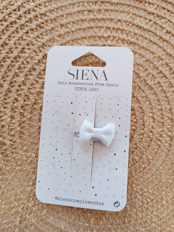 SIENA CLIP CON FIOCCO GROS GRAIN BIANCO
