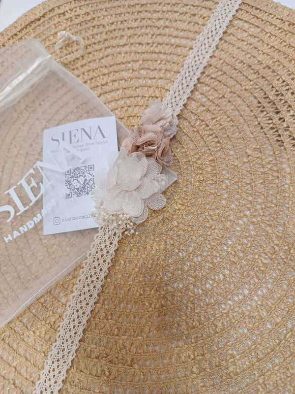 SIENA CINTURA/FASCIA CON FIORI ECRù