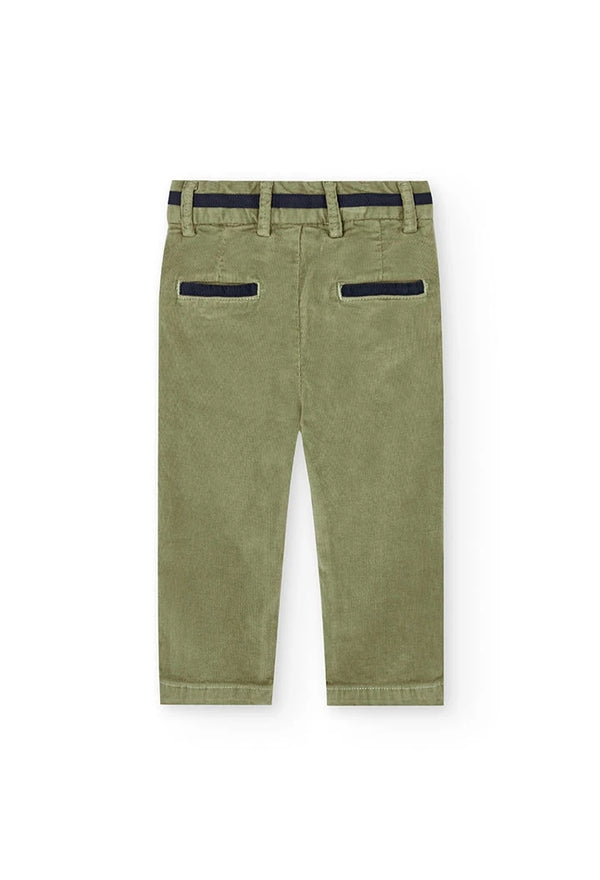 BOBOLI PANTALONE VELLUTO VERDE 712336