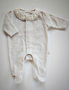 BABYGI TUTINA CINIGLIA BEIGE CON COLLO PIZZO