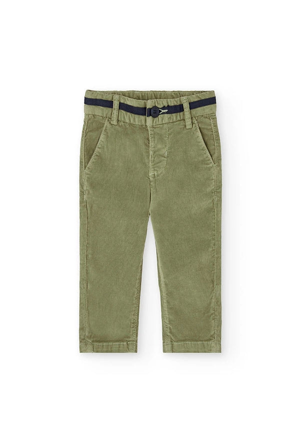 BOBOLI PANTALONE VELLUTO VERDE 712336