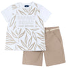 CHICCO COMPLETO T-SHIRT E PANTALONI CORTI BEIGE