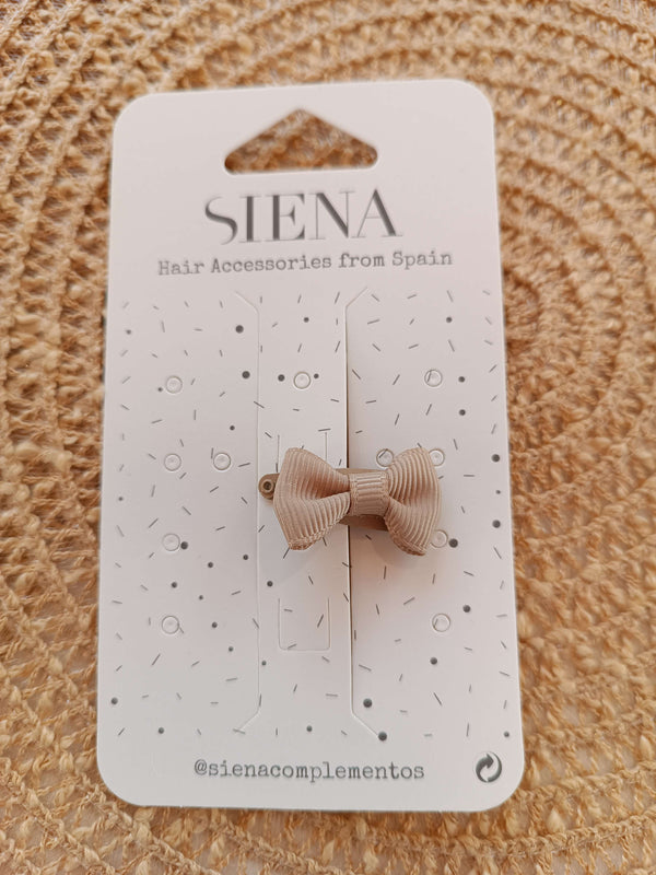 SIENA CLIP CON FIOCCO GROS GRAIN TORTORA