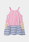 BOBOLI Vestito in lino a righe per bambina