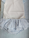 BABYGI COMPLETO VICHY AZZURRO BODY+CULOTTE VOLANT