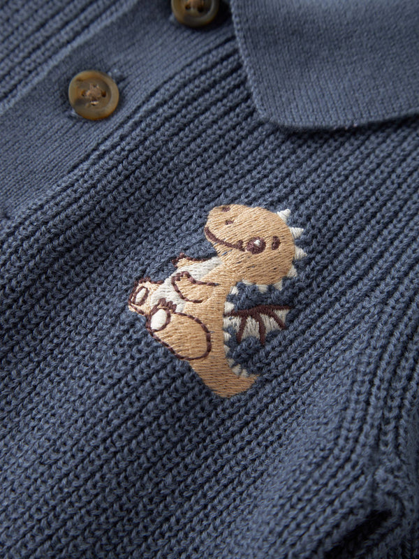 NAME IT MAGLIA POLO DINOSAURO VINTAGE INDIGO
