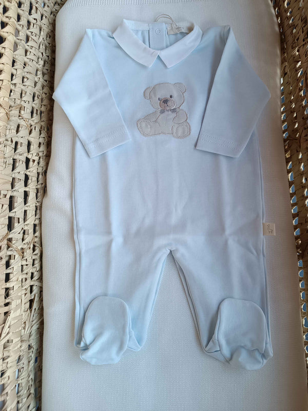 BABYGI TUTINA JERSEY DI COTONE ORSETTO AZZURRA