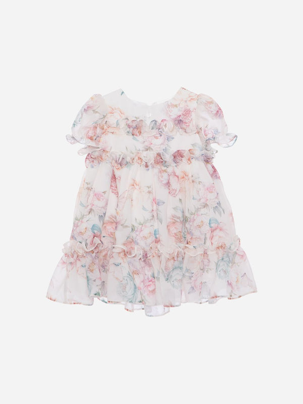 PATACHOU ABITO MULTICOLORE IN CHIFFON CON STAMPA FLOREALE