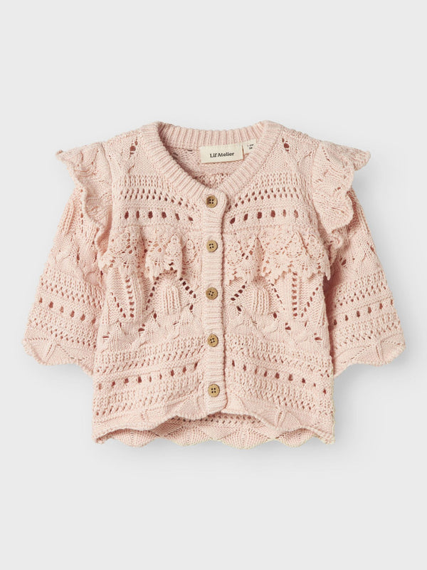 LIL ATELIER CARDIGAN TRAFORATO ROSA