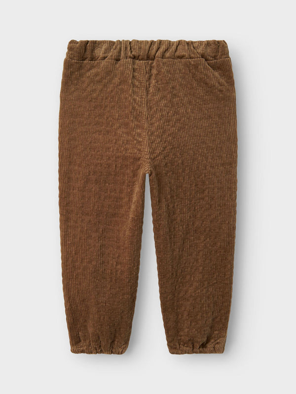 LIL ATELIER PANTALONE VELLUTO A COSTE SEPIA TINT