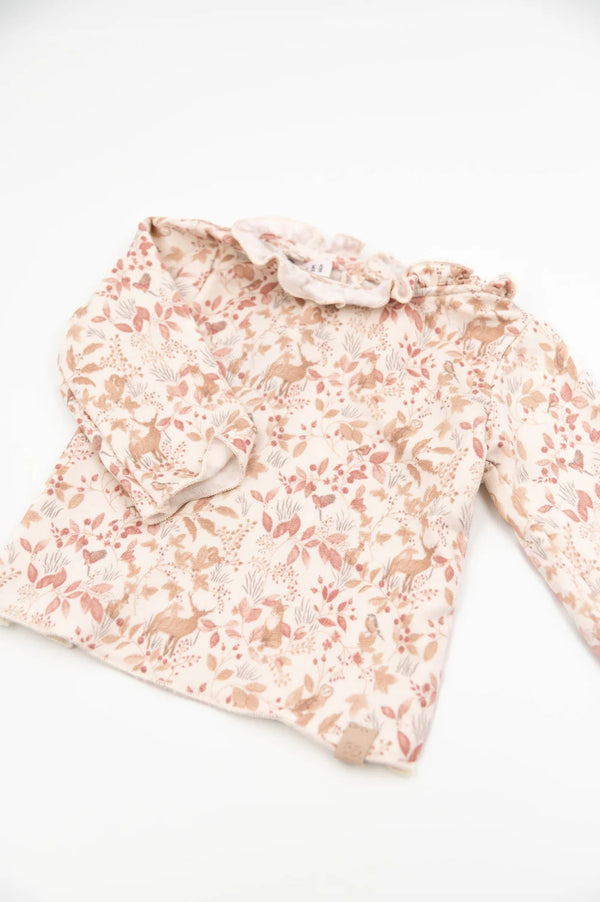 BAMBOOM Shirt con colletto volant - PRINT AUTUMN FOREST 342