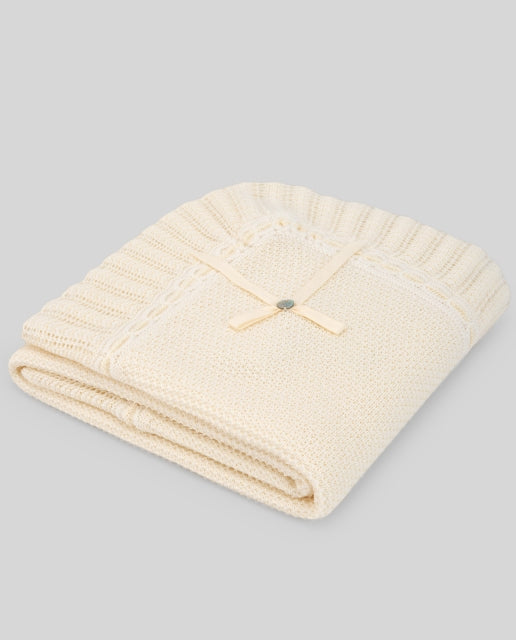 Paz Rodriguez coperta lana e cotone panna