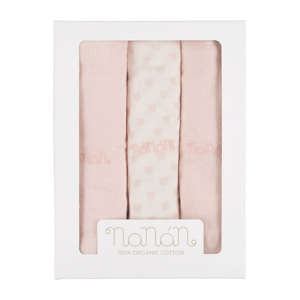 NANAN MUSSOLE 3PZ 80X80CM ROSA