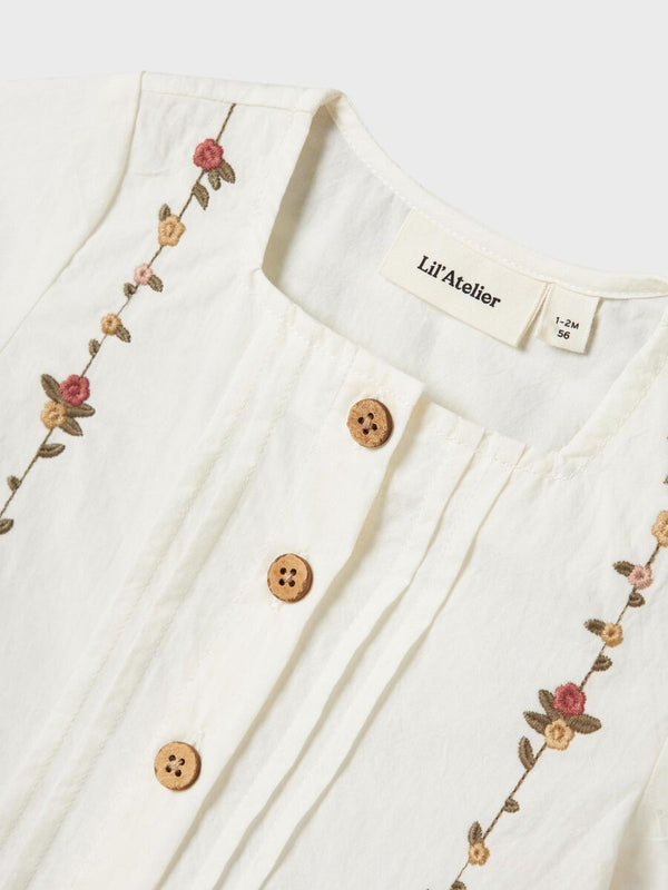 LIL ATELIER CAMICIA CON RICAMO COCONUT MILK