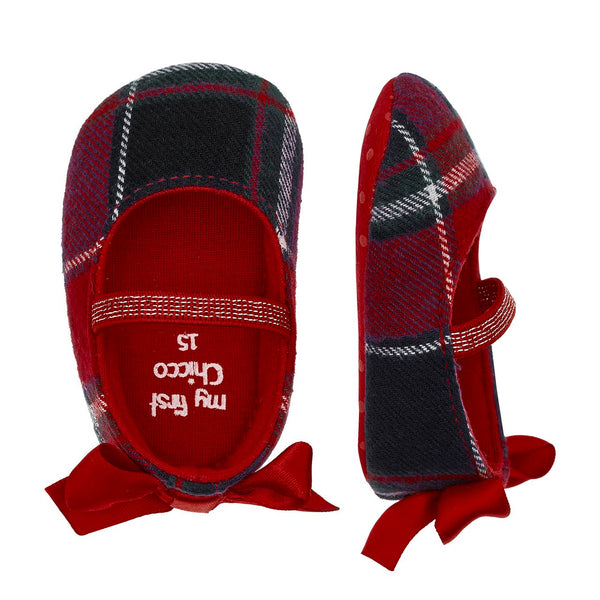 CHICCO SCARPINA CULLA BEBE'/BALLERINA OCET RED TARTAN