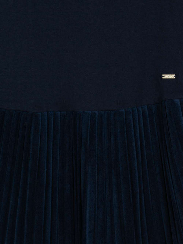 PATACHOU ABITO IN INTERLOCK E VELLUTO BLUE NAVY PAP/VET4133466