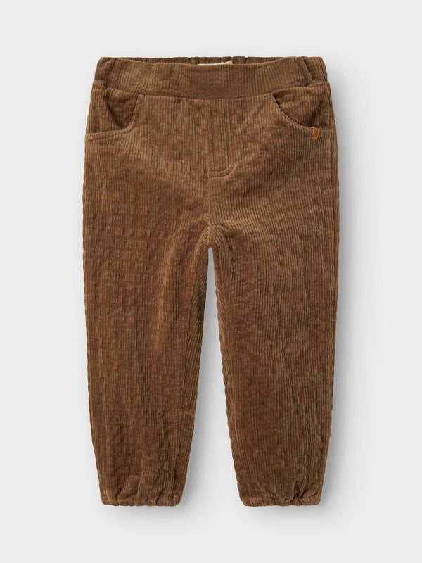 LIL ATELIER PANTALONE VELLUTO A COSTE SEPIA TINT