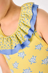 YSABEL MORA Costume da bagno per bambina con volant e fiocchi, stampa tartaruga 95137