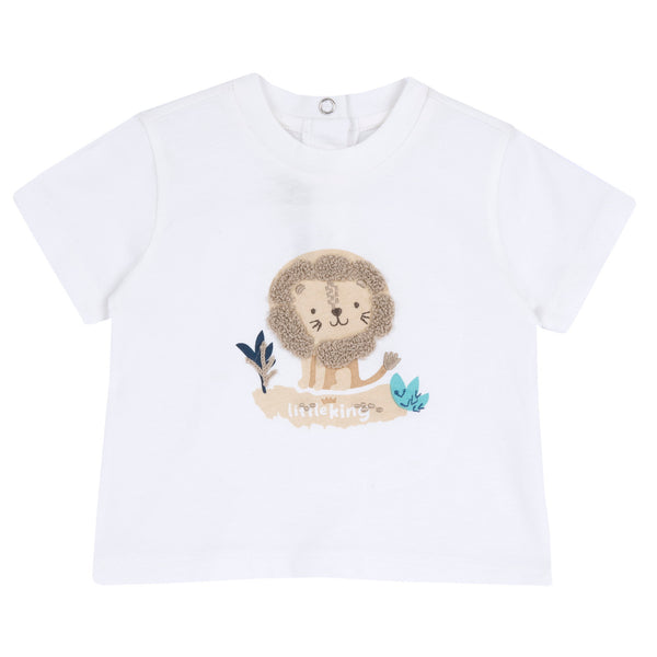 CHICCO MAGLIETTA MANICHE CORTE BIANCA CON LEONCINO
