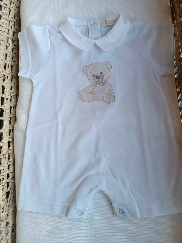 BABYGI PAGLIACCETTO ORSETTO AZZURRO MEZZA MANICA