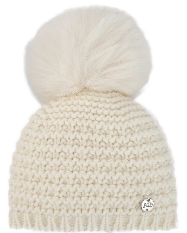 PAZ RODRIGUEZ CAPPELLO LANA PANNA CON POMPOM