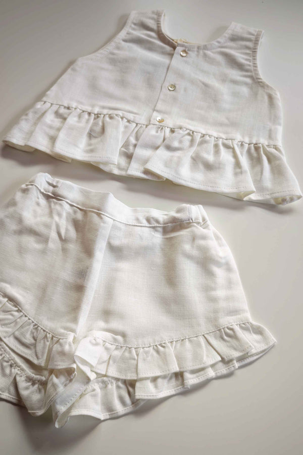 BABYGI COMPLETO PURO LINO BIANCO LN71G