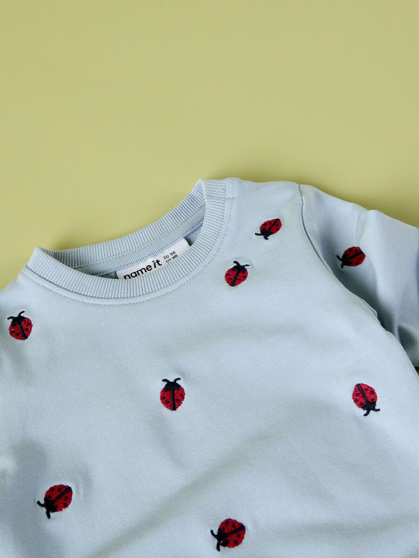 NAME IT TUTA AZZURRA CON COCCINELLE RICAMATE