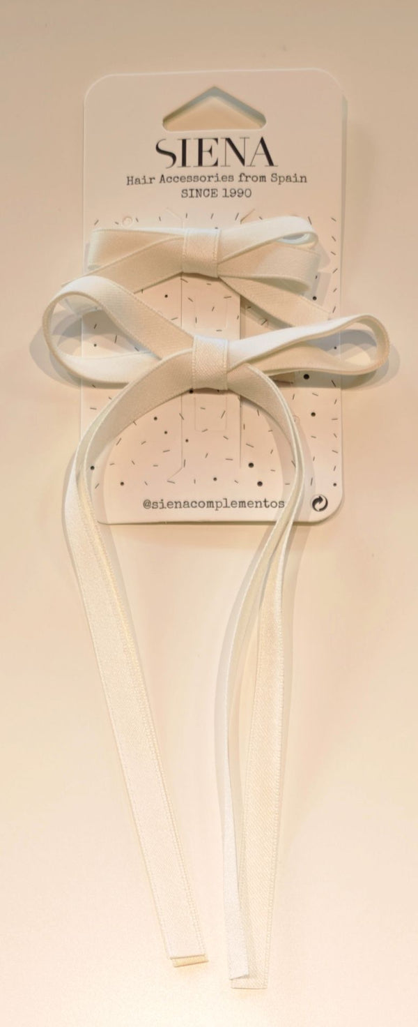 SIENA FERMAGLIO FIOCCO NASTRO PANNA 6034 2PZ