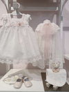 GRANLEI ABITO BIANCO CON TULLE E PIZZO+COULOTTE