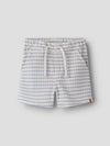 LIL ATELIER PANTALONE BERMUDA A RIGHE BIANCO E AZZURRO