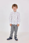 BOBOLI PANTALONE A QUADRI IN MAGLIA GRIGIO SCURO 712099