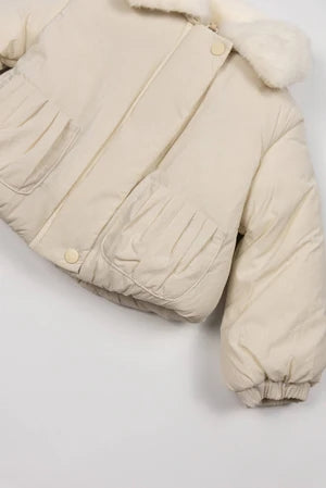 BAMBOOM GIACCA BIMBA CON COLLETTO WARM WHITE