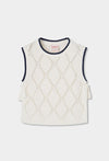 BOBOLI Gilet da bambina in cotone bianco