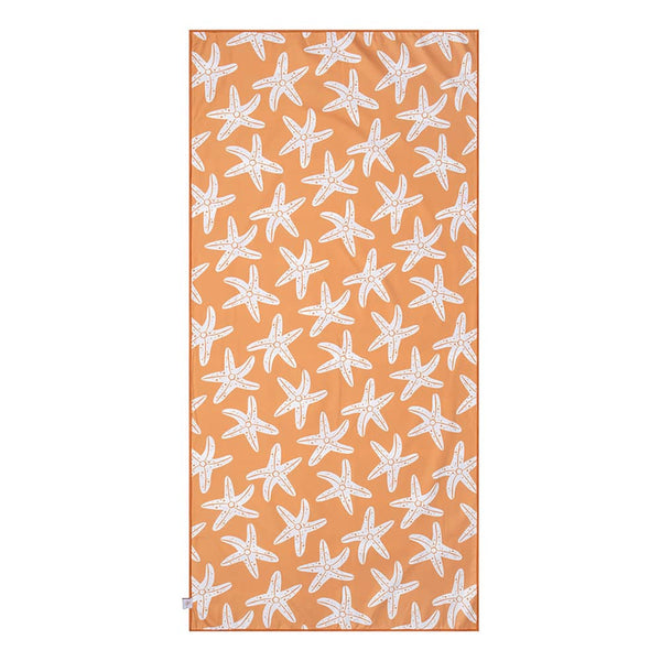 SWIMESSENTIAL Telo mare in microfibra - ARANCIO-SEA STARS 135X65