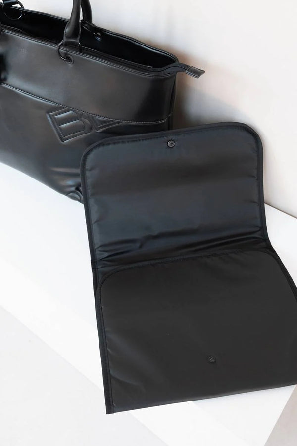 BAMBOOM Tote Bag in recycled Eco-Leather - Shoulder strap - zip closure + extra snap hook closure - 35 x 53 x 25cm