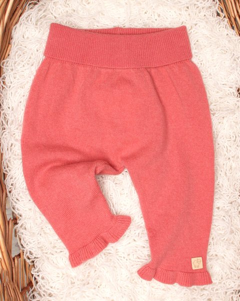 MAGLIFICIO DI VERONA PANTALONE IN LANA CON ROUCHES ROSA