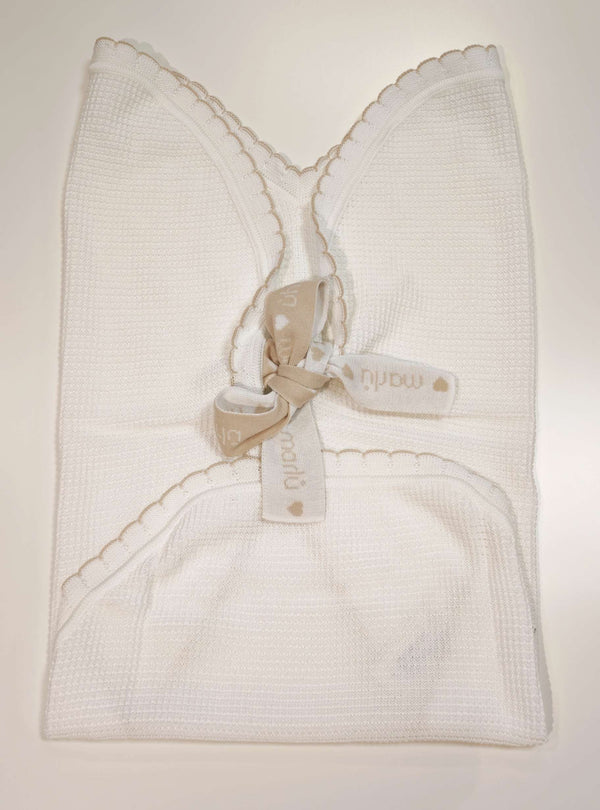 MARLù EKCUORE COPERTA FILO BIANCO/SABBIA