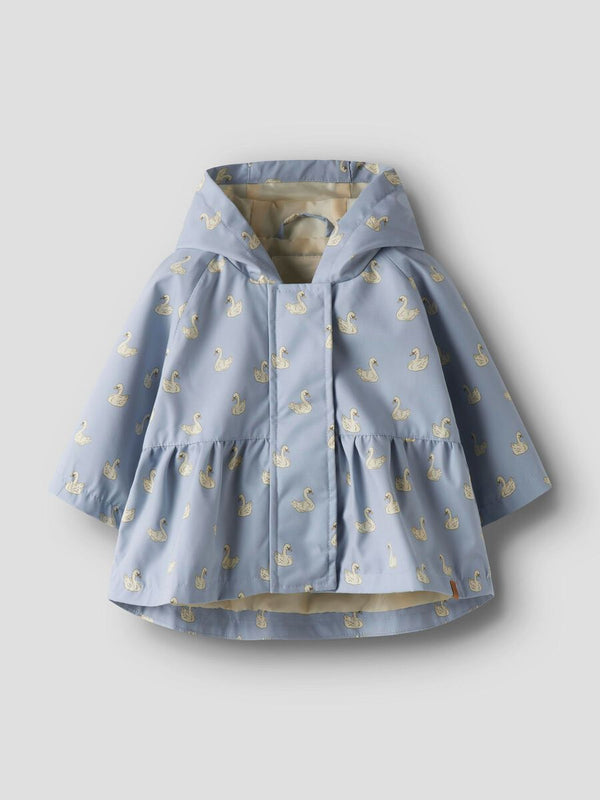 LIL ATELIER GIACCA IMPERMEABILE ZEN BLUE/SWAN