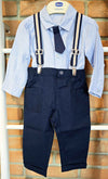 CHICCO COMPLETO CAMICIA+PANTALONE CON BRETELLE