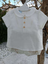 GRANLEI COMPLETO CAMICIA + PANTALONE ECRù
