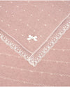 Paz Rodriguez coperta cotone/cachemire con pizzo rosa cipria