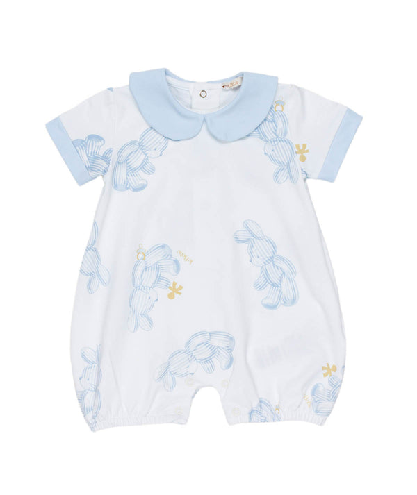 LE BEBè LBB5255 PAGLIACCETTO NEONATO BIANCO AZZURRO