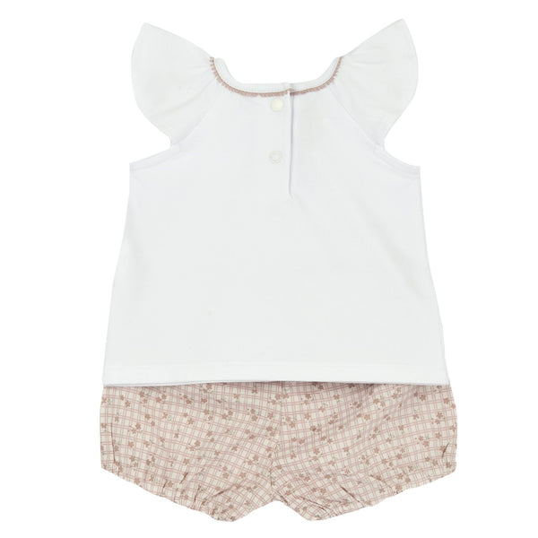 CHICCO COMPLETO PANTALONCINO E MAGLIA RICAMATA