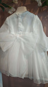 AMAYA ABITO BATTESIMALE PUNTO SMOCK CRUDO ROSA 190027