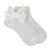 CONDOR CALZINO CORTO CON FIOCCO PIZZO LATTE