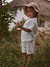 LIL ATELIER POLO M/M COCONUT MILK/ DUSTY BLUE